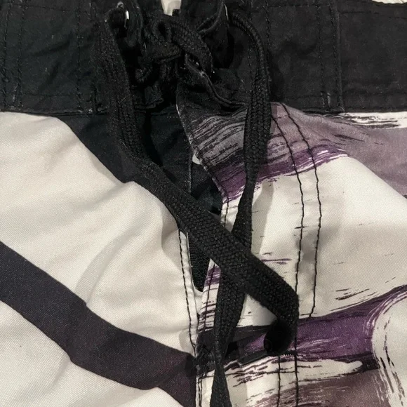 BurnsideBoard Shorts Black and Purple Graphic Swim Shorts - Picture 3 of 10